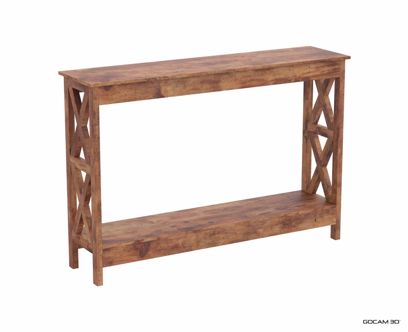 Rendu 3D sur fond blanc d'une table console ou image rendue en 3D sur fond blanc d'une table console imagée en 3D.