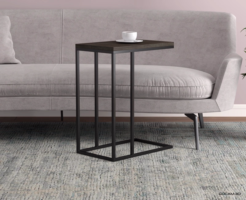 Rendu 3D d'une table à plateau ou image rendue en 3D d'une table à plateau imagée en 3D.