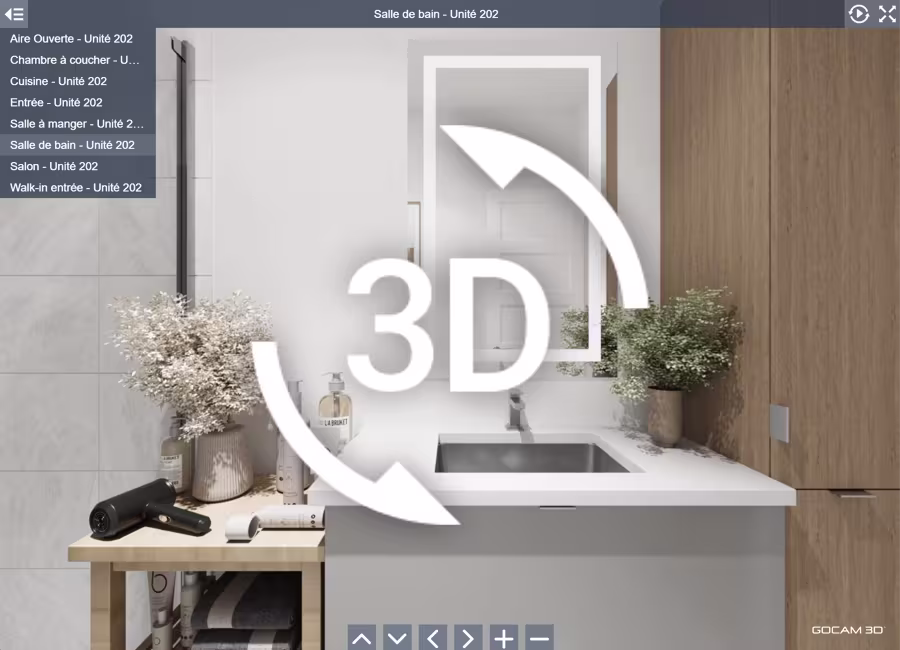 Rendu 3D technique avec dimensions d'une table console imagée en trois dimensions.